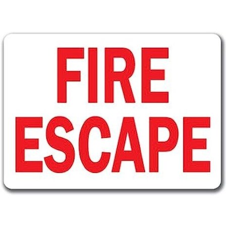 Signmission Fire Escape Sign red text on white background-10in x 14in OSHA Sign, 10" L, 14" H, MISC-Fire Escape MISC-Fire Escape
